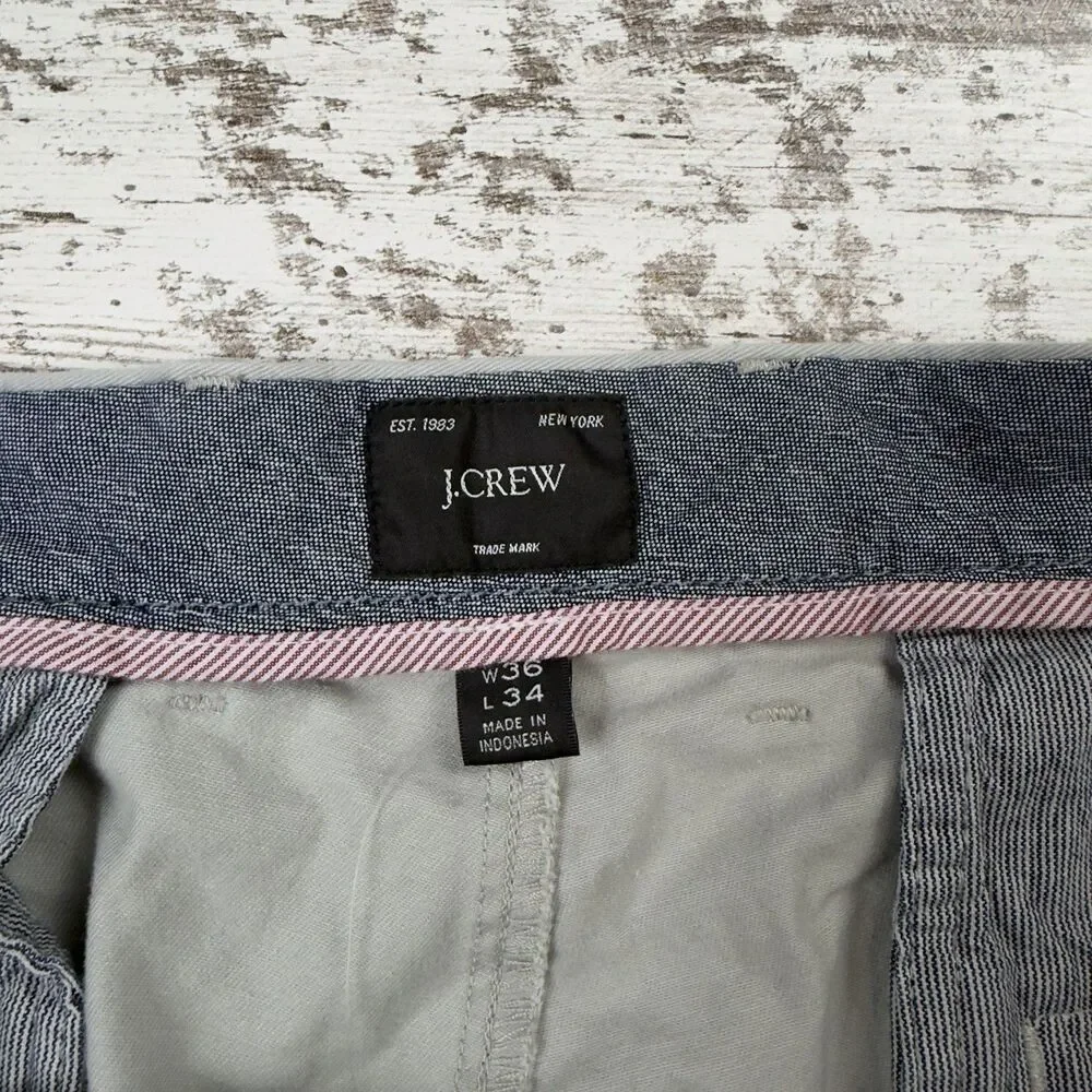 J.Crew 770 Straight Fit Stretch Chino Pants Men's 36x33 Light Gray Preppy